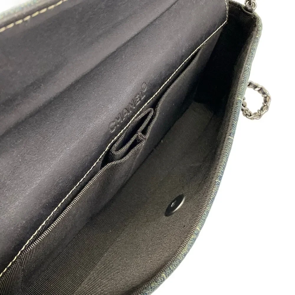 Chanel Chocolate Bar Shoulder Bag Navy Black